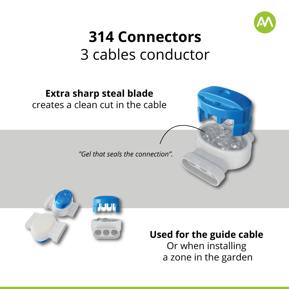 100 Pack/ 5 Pack - 3M IDC 314 Box Scotchlock Gel Waterproof - 3 Wire Connectors - for Robotic Lawnmowers Boundary Wire Connection