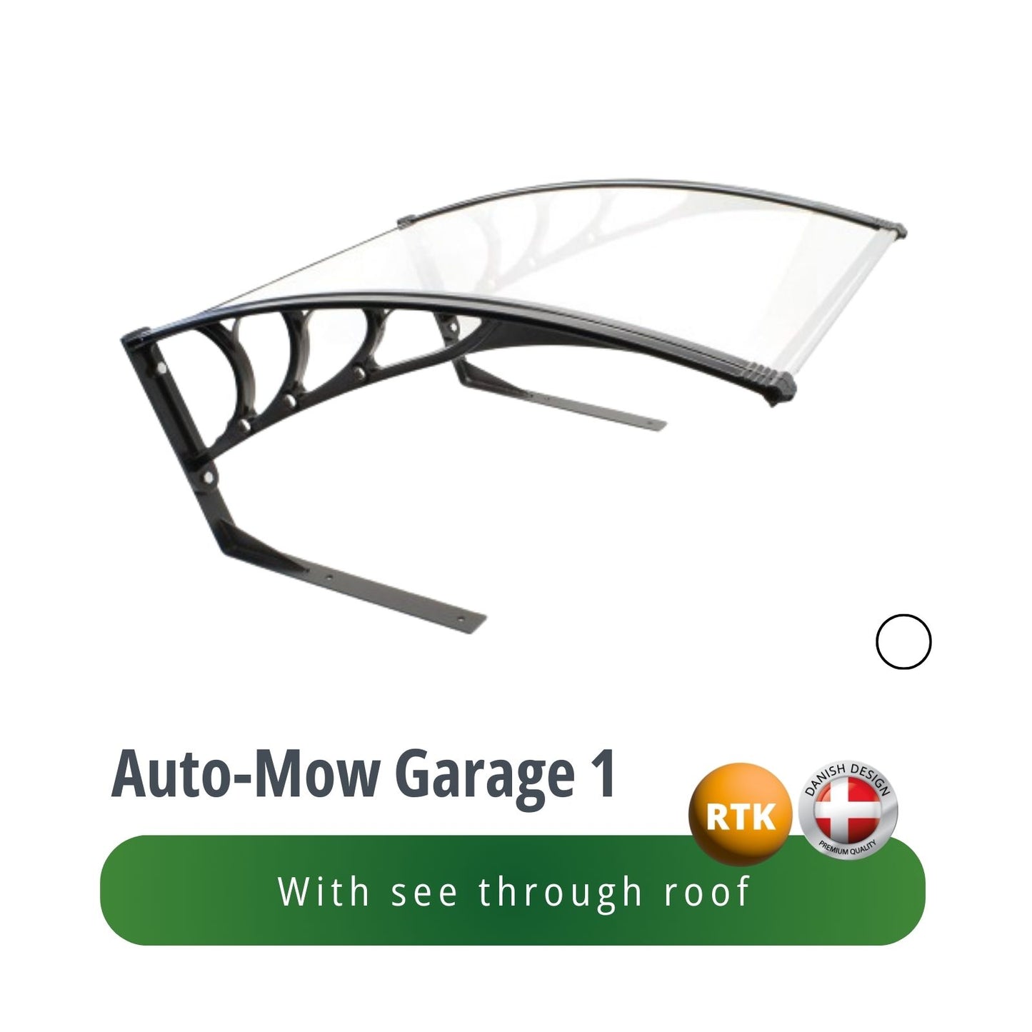 Garage 1 (Black/Clear) Robotic Lawnmower Storage Shed 41x30x18 Inches