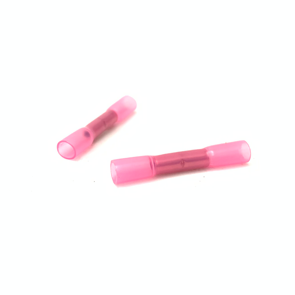 100 Pack Red Solder Seal Wire Connectors, Marine Grade Heat Shrink Wire Butt Crimping Connector