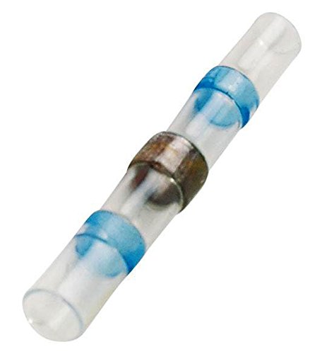 100 Pack Heat Shrink Butt Connectors Marine Grade Waterproof Electrical Crimp Wire Kit - Tinned Blue Copper Insulated, for Boat,Truck, Stereo, Joint Heat…