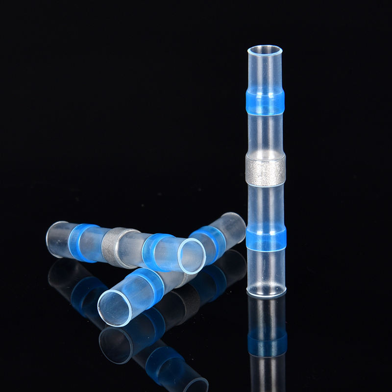 100 Pack Heat Shrink Butt Connectors Marine Grade Waterproof Electrical Crimp Wire Kit - Tinned Blue Copper Insulated, for Boat,Truck, Stereo, Joint Heat…
