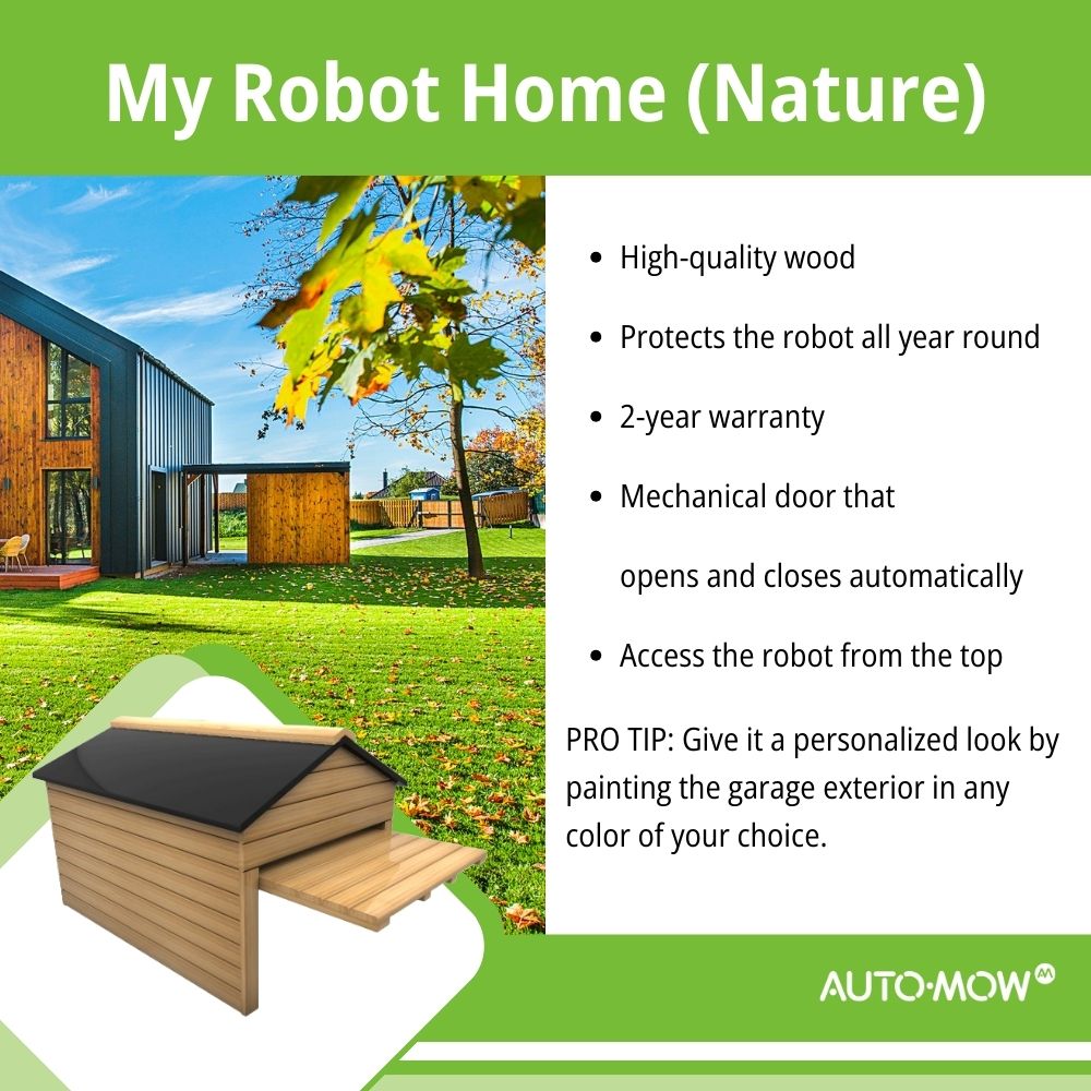 My Robot Home (Nature) Robotic Lawnmower Garage Storage Shed 42x30x28 Inches