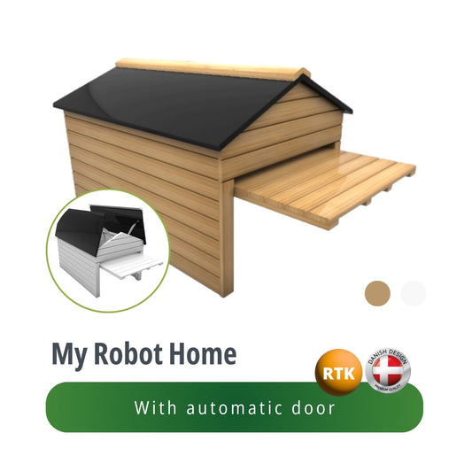 My Robot Home (White or Nature) Robotic Lawnmower Garage by Auto-Mow 42x30x20 Inches