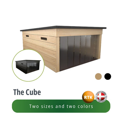 The Cube (Nature or Black) Robotic Lawnmower Garage Storage Shed 41x29x20 or 37x26x18 Inches