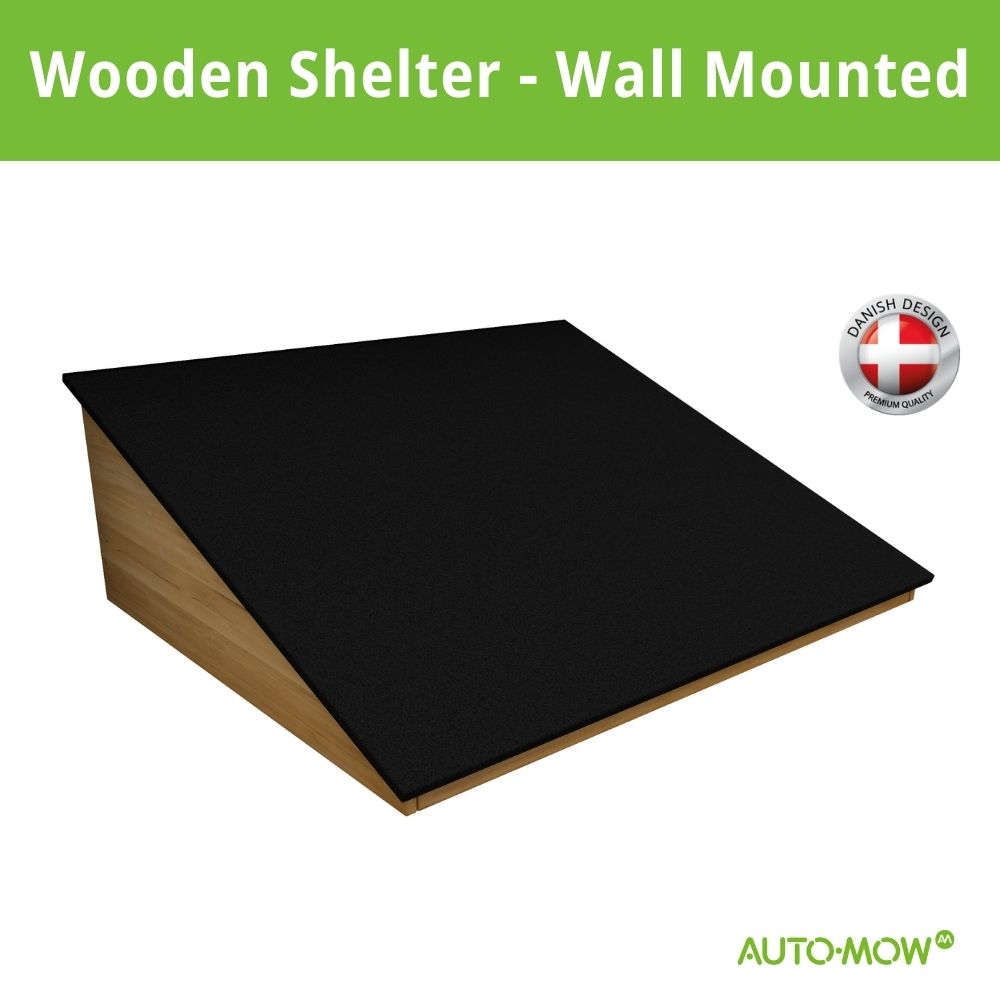 Auto-Mow 26x21x9 Inches Robotic Lawnmower Garage - Wooden Shelter Wall Mounted (Asphalt Roof) Compatible with All AL-KO, Kress Robotic, Worx Landroid / 65x53x23cm