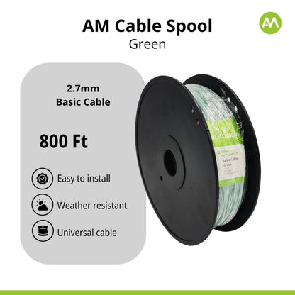 Boundary Wire 9 Gauge AWG Basic Cable (2.7mm Thick) by Auto-Mow - Green