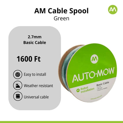 Boundary Wire 9 Gauge AWG Basic Cable (2.7mm Thick) by Auto-Mow - Green