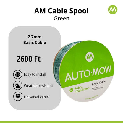 Boundary Wire 9 Gauge AWG Basic Cable (2.7mm Thick) by Auto-Mow - Green